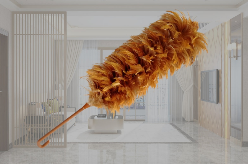 (8008)颈全长73公分 毛区53公分 手柄20公分