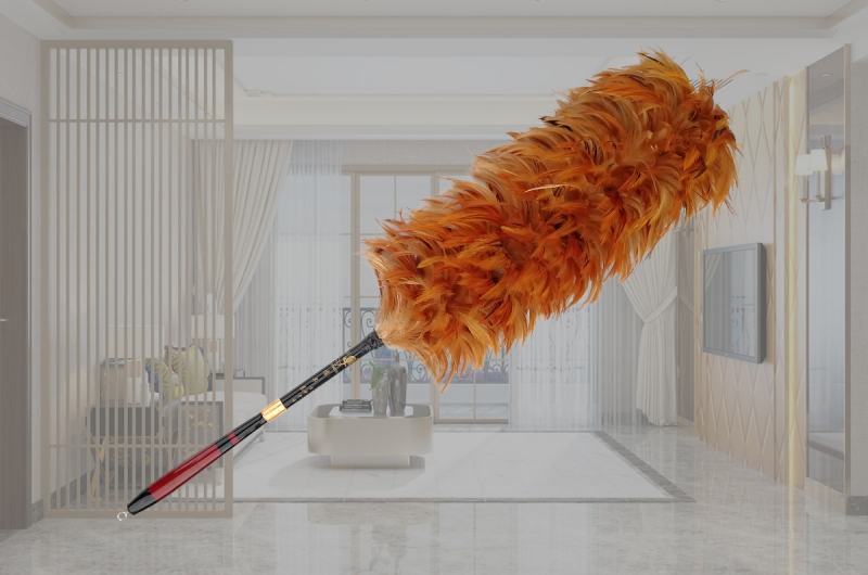 (8058伸缩红-项毛)全长130公分 毛区54公分 手柄32公分 缩短86公分